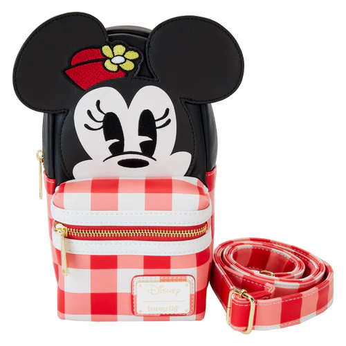 Loungefly Minnie Mouse Picnic Blanket Cup Holder Crossbody Bag
